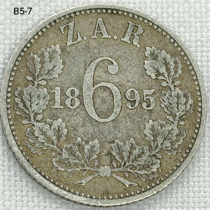 1895 ZAR sixpence - .925 coin
