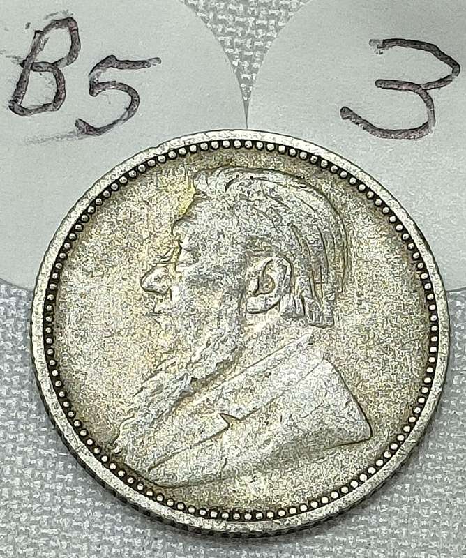 ZAR Sixpence: (6D): 1893: Scarce Sterling Silver (.925) coin: