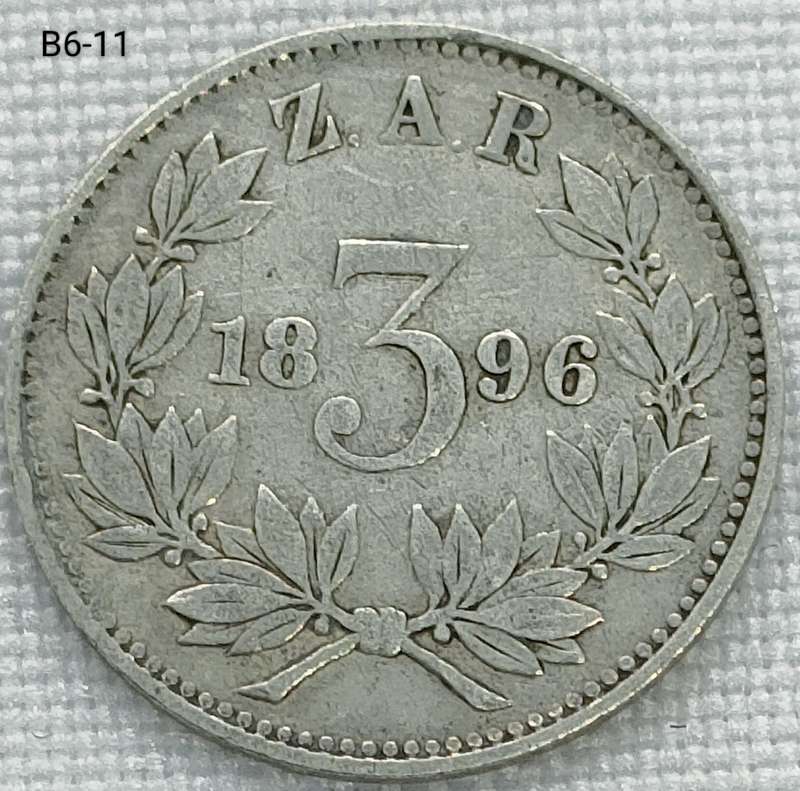 1896 ZAR threepence - .925 coin