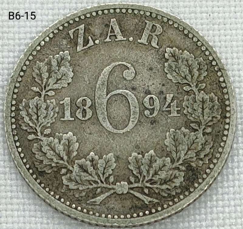 1894 ZAR sixpence - .925 coin