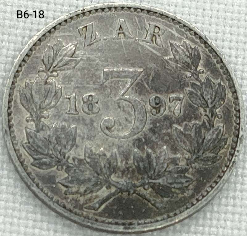 1897 ZAR threepence - .925 coin