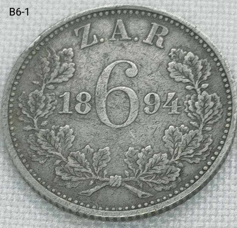 1894 ZAR sixpence - .925 coin