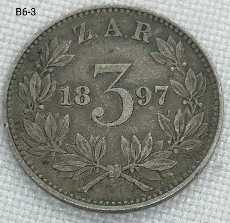 1897 ZAR threepence - .925 coin