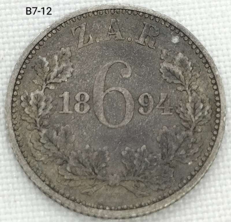 1894 ZAR sixpence - .925 coin