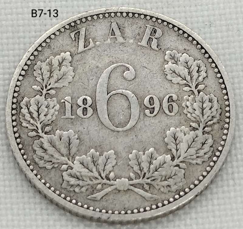 1896 ZAR sixpence - .925 coin