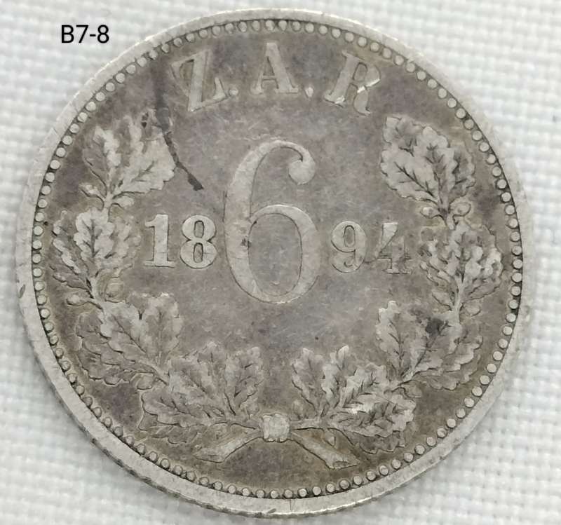 1894 ZAR sixpence - .925 coin