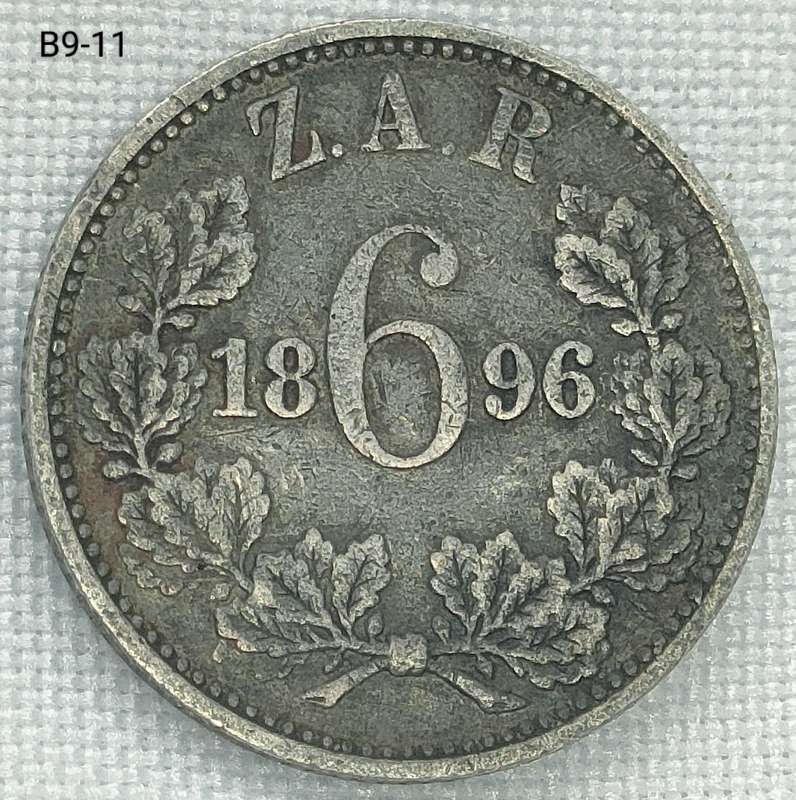 1896 ZAR 1 sixpence - .925 coin