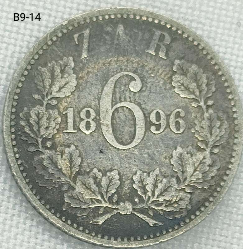 1896 ZAR sixpence - .925 coin