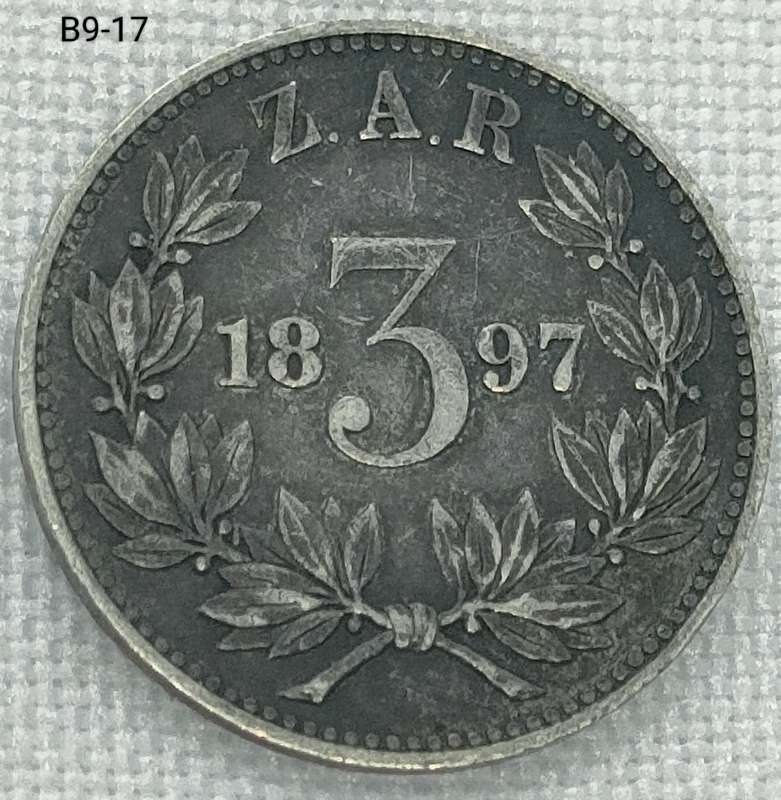 1897 ZAR threepence - .925 coin