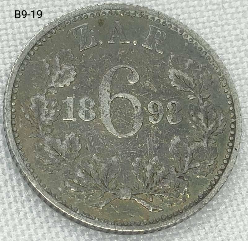 1893 ZAR sixpence - .925 coin