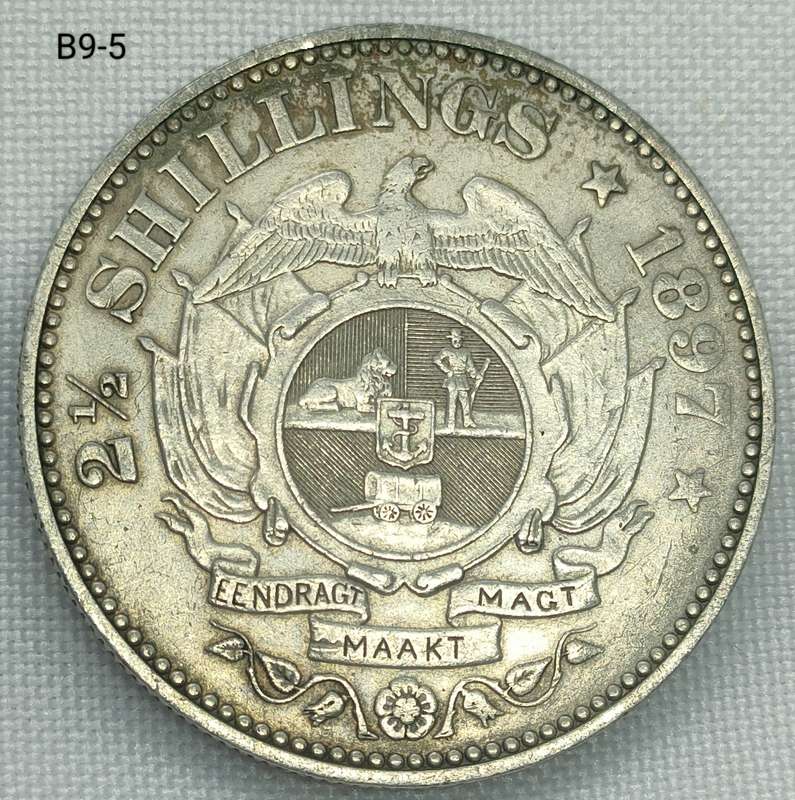 1897 ZAR 2 1/2 shillings - .925 coin