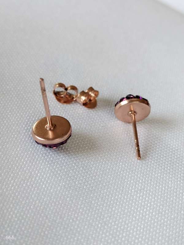 New Sterling Silver with Rose Gold overlay Austrian Crystal earrings: Gorgeous design