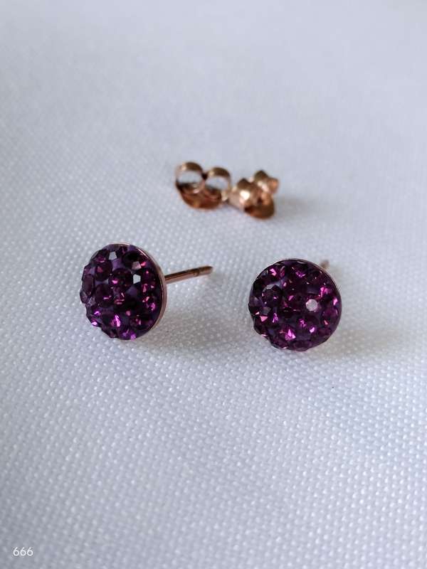 New Sterling Silver with Rose Gold overlay Austrian Crystal earrings: Gorgeous design