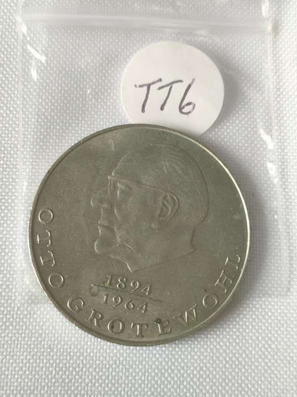 1894-1964: Otto Grotewohl Commemorative non-circulation coin: 20 Mark issued 1973: Good detail