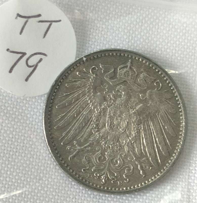 Deutsches Reich 1 Mark 1914: Good condition: .900 Silver 5.556 g