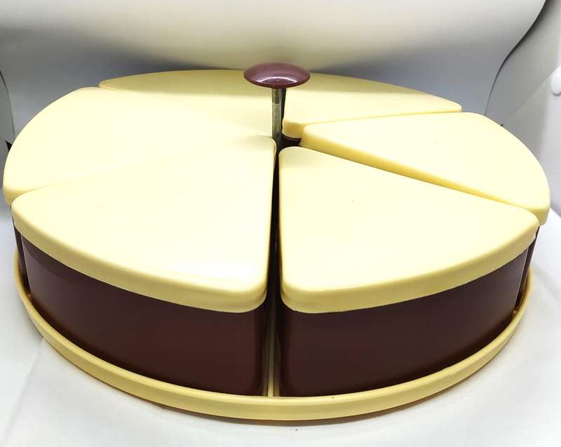 Vintage 6 compartment storage tray - lovely item-diameter 300mm height 70 mm