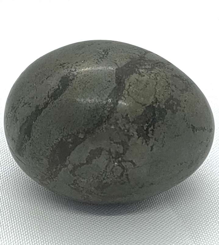 Kyanite or Fool's Gold gemstone egg - no damage - 60mm length - valuable item