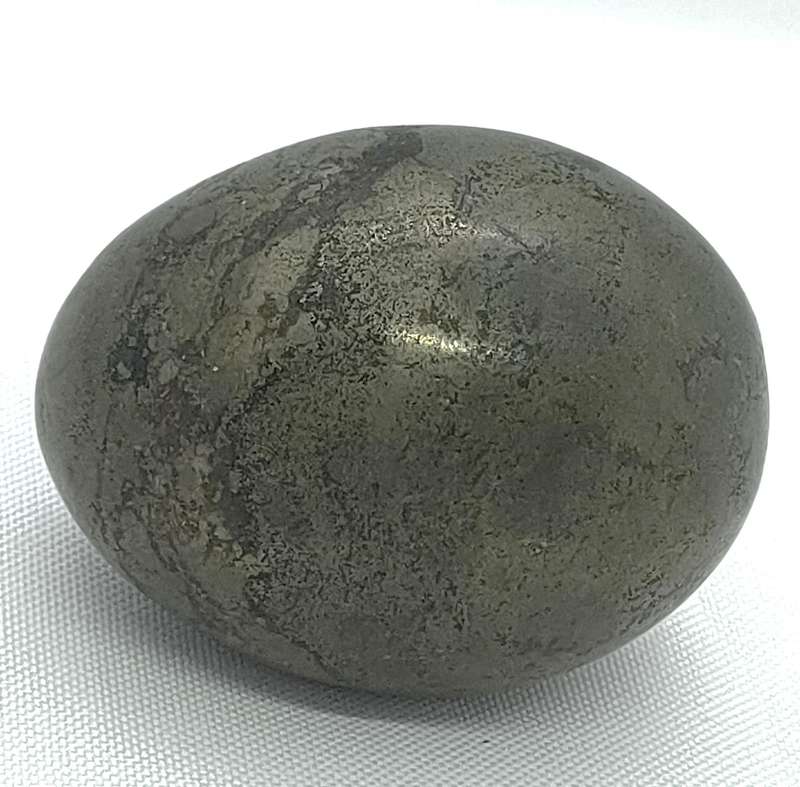 Kyanite or Fool's Gold gemstone egg - no damage - 60mm length - valuable item