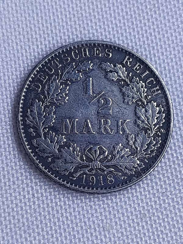 Deutsches Reich 1918: 1/2 Mark (.900): Very rare