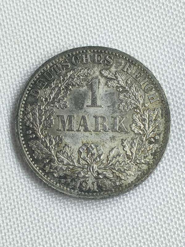 Deutsches Reich 1915: 1 Mark (.900): Very rare