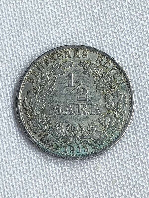 Deutsches Reich 1913: 1/2 Mark (.900): Very rare