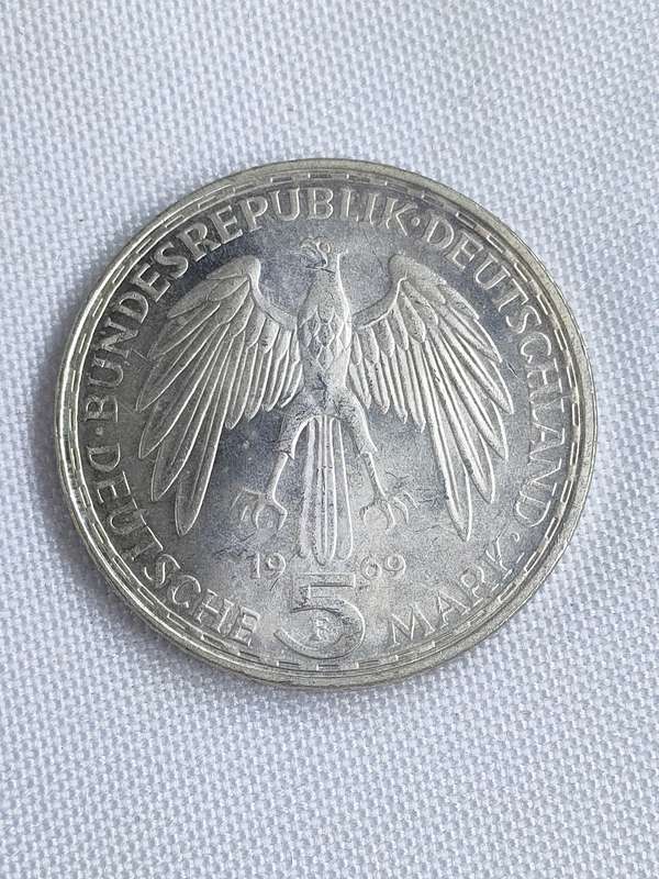Bundesrepublik Deutschland 1969: 5 Mark (.625): Gerhard Mercator: Non-circulating coin