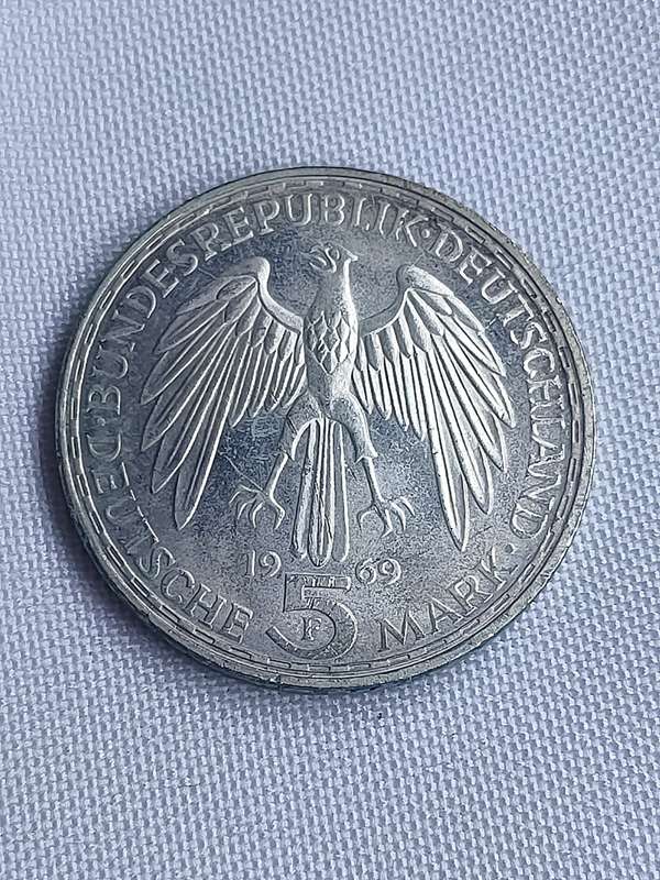 Bundesrepublik Deutschland 1969: 5 Mark (.625): Gerhard Mercator: Non-circulating coin