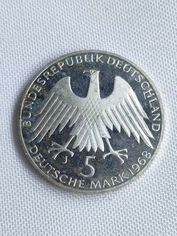 Bundesrepublik Deutschland 1968: 5 Mark (.625): FW Raiffaisen: Non-circulating coin