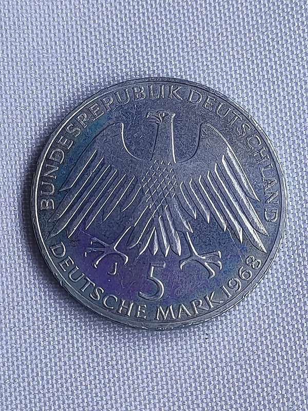 Bundesrepublik Deutschland 1968: 5 Mark (.625): FW Raiffeisen: Non-circulating coin