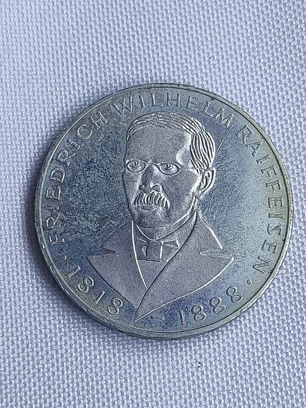 Bundesrepublik Deutschland 1968: 5 Mark (.625): FW Raiffeisen: Non-circulating coin