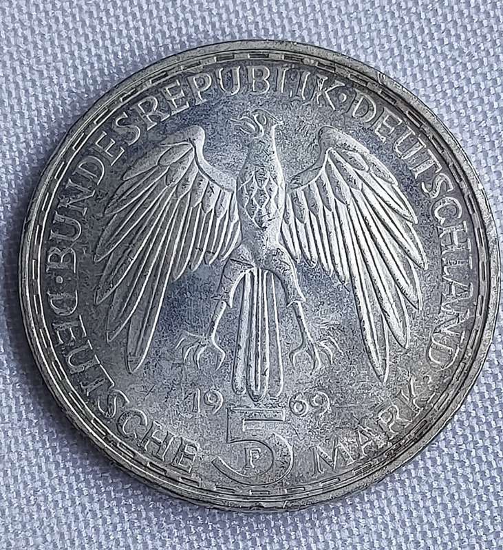 Bundesrepublik Deutschland 1969: 5 Mark (.625): Gerhard Mercator: Non-circulating coin