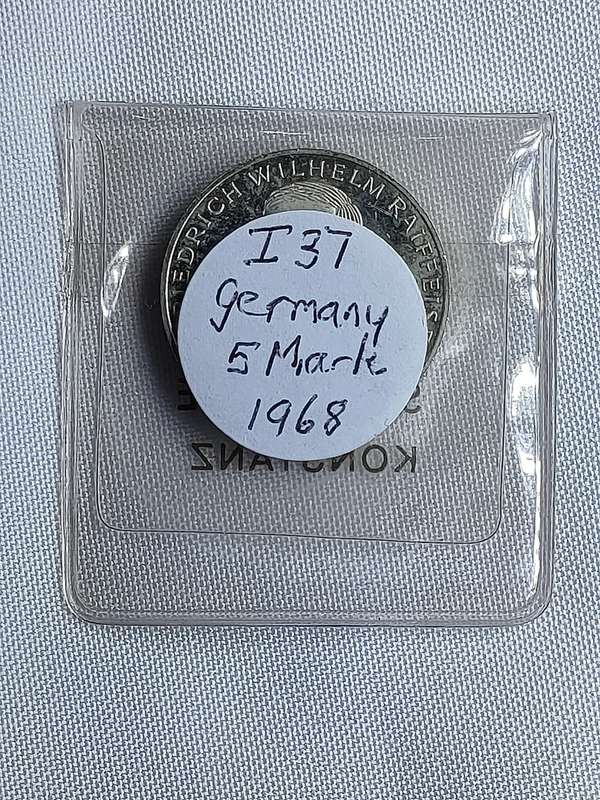 Bundesrepublik Deutschland 1968: 5 Mark (.625): FW Raiffeisen: Non-circulating coin