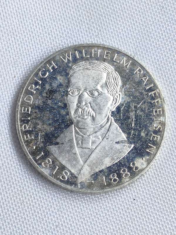 Bundesrepublik Deutschland 1968: 5 Mark (.625): FW Raiffeisen: Non-circulating coin