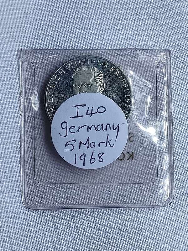Bundesrepublik Deutschland 1968: 5 Mark (.625): FW Raiffeisen: Non-circulating coin