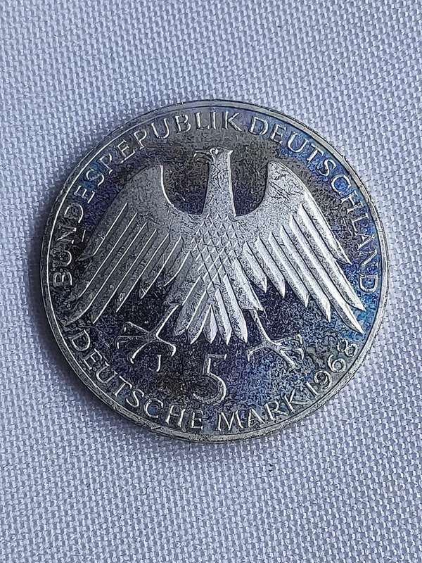 Bundesrepublik Deutschland 1968: 5 Mark (.625): FW Raiffeisen: Non-circulating coin