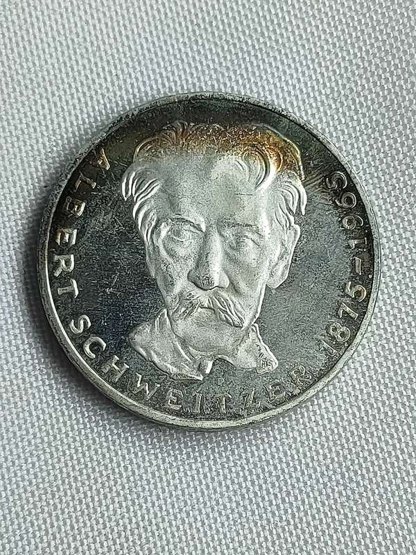 Bundesrepublik Deutschland 1975: 5 Mark (.625): Albert Schweitzer": Non-circulating coin