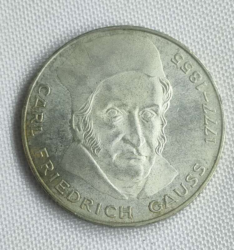 Bundesrepublik Deutschland 1977: 5 Mark (.625): CF Gauss: Non-circulating coin