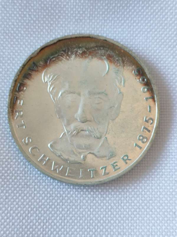 Bundesrepublik Deutschland 1975: 5 Mark (.625):: Albert Schweizer: Non-circulating coin