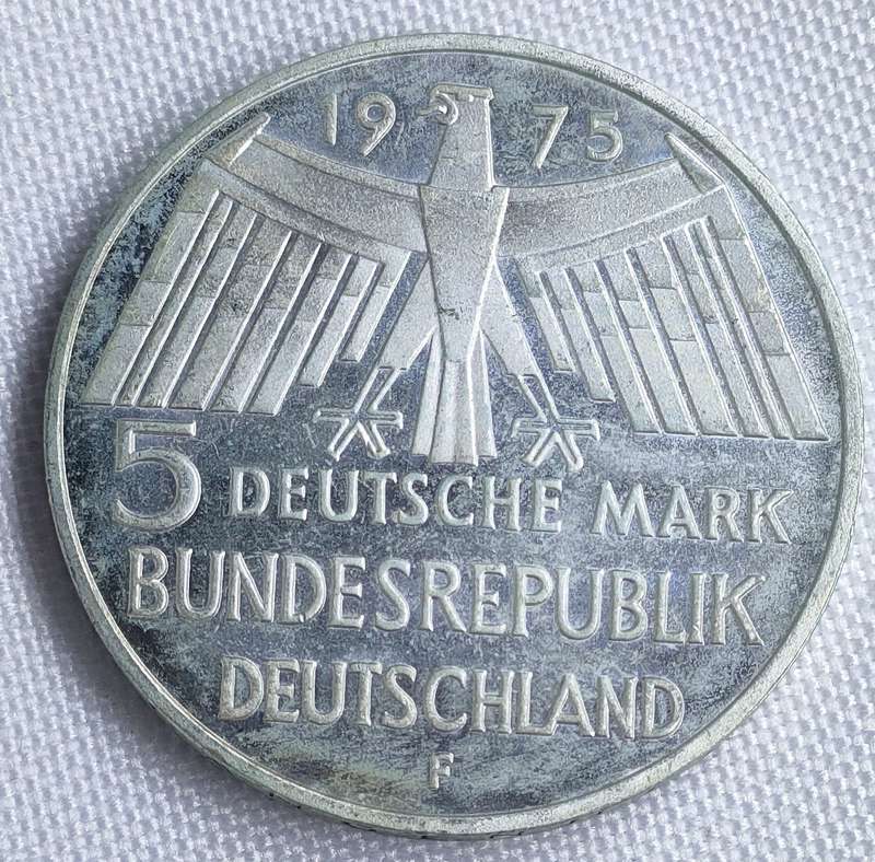Bundesrepublik Deutschland 1975: 5 Mark (.625): Non-circulating coin