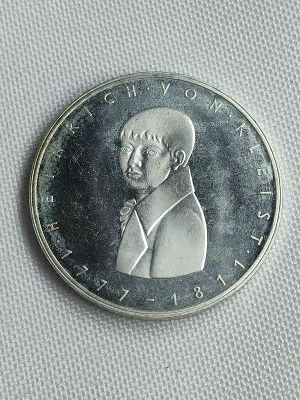 Bundesrepublik Deutschland 1977: 5 Mark (.625): Heinrich von Kleist: Non-circulating coin