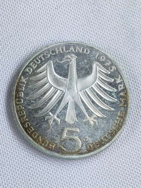 Bundesrepublik Deutschland 1975: 5 Mark (.625): Albert Schweizer: Non-circulating coin