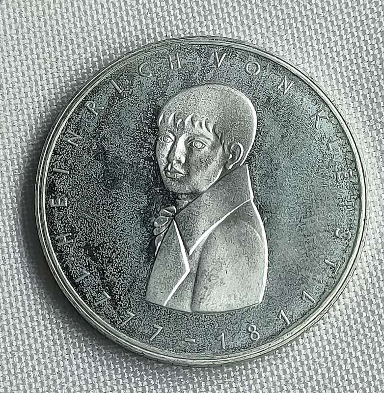 Bundesrepublik Deutschland 1977: 5 Mark (.625): Heinrich von Kleist: Non-circulating coin