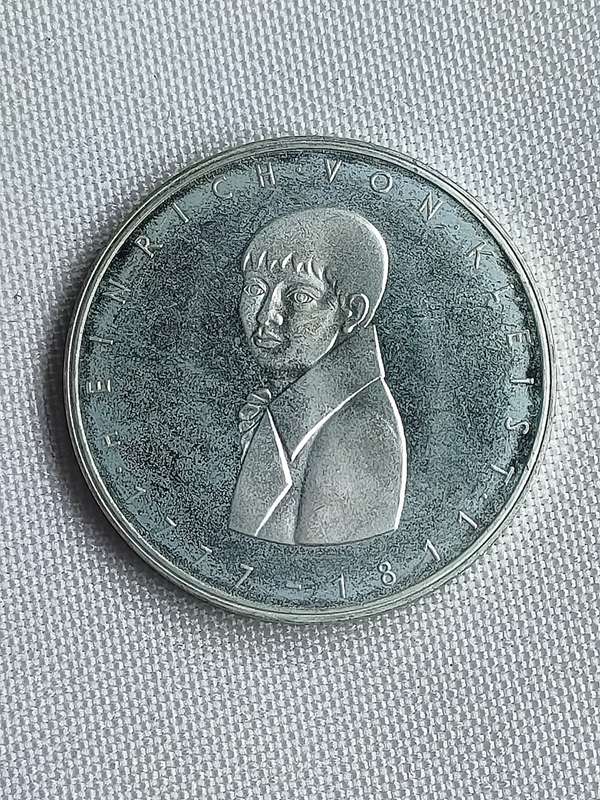 Bundesrepublik Deutschland 1977: 5 Mark (.625): Heinrich von Kleist: Non-circulating coin