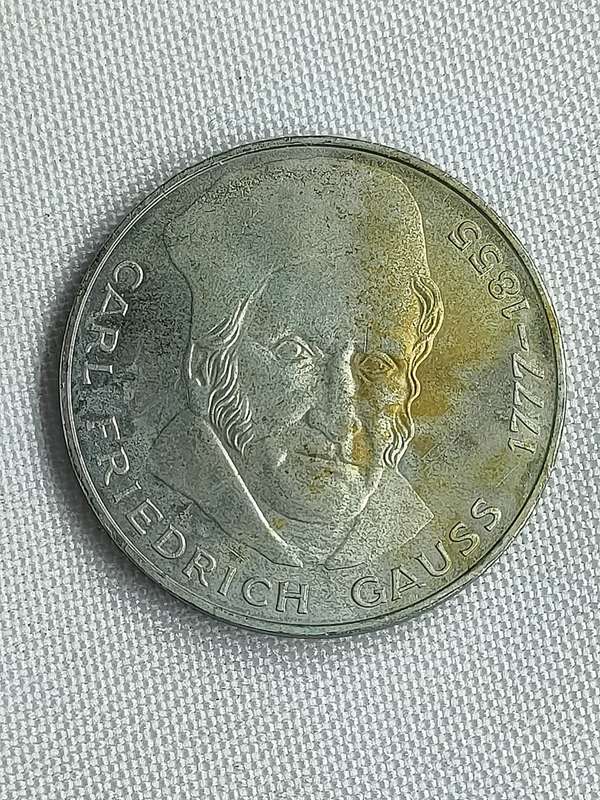 Bundesrepublik Deutschland 1977: 5 Mark (.625): CF Gauss: Non-circulating coin