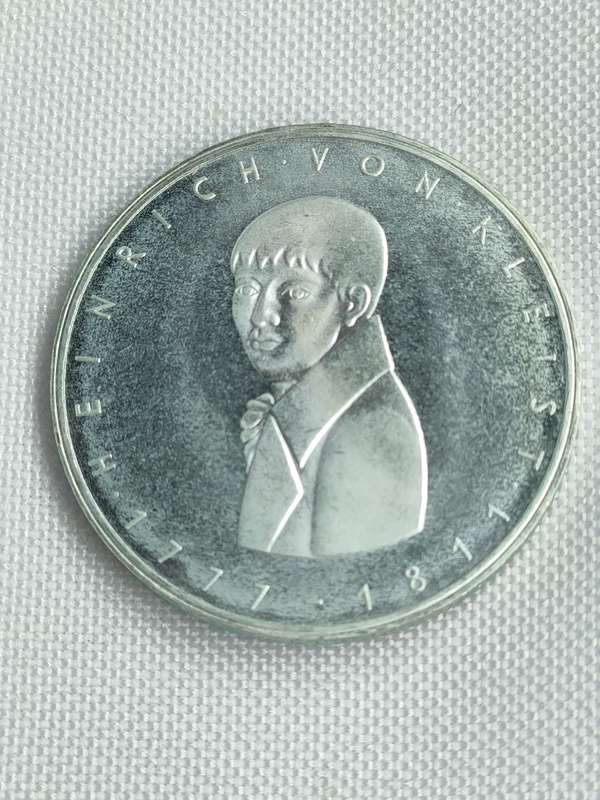 Bundesrepublik Deutschland 1977: 5 Mark (.625): Heinrich von Kleist: Non-circulating coin