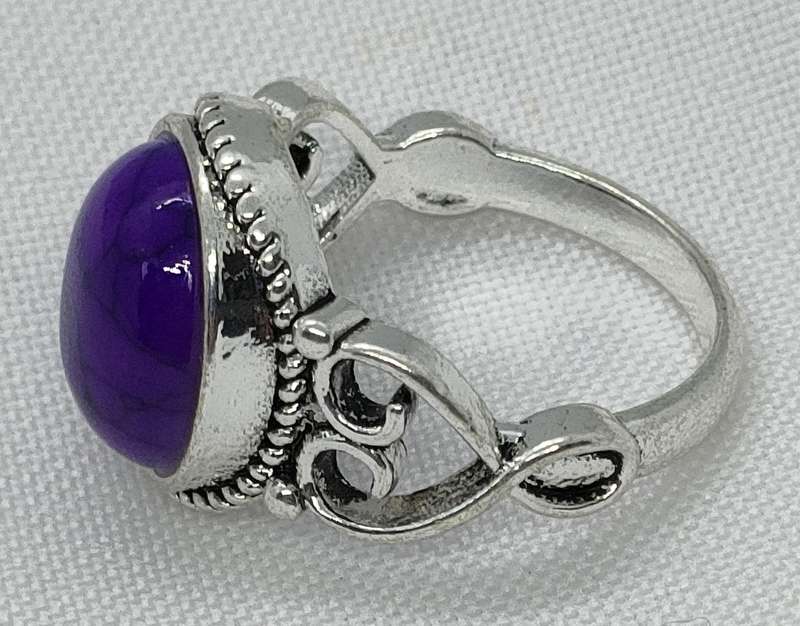 New Lab created Purple Turquoise ring - lovely vintage setting