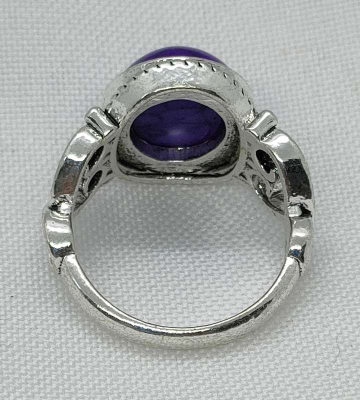 New Lab created Purple Turquoise ring - lovely vintage setting