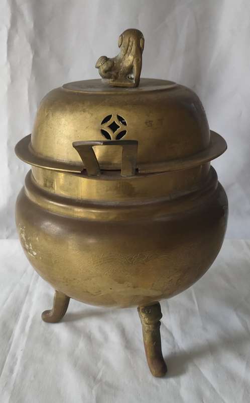 Old Brass Incense Burner/Censer in excellent condition: H: 350: W:250mm