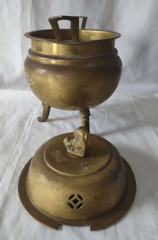 Old Brass Incense Burner/Censer in excellent condition: H: 350: W:250mm