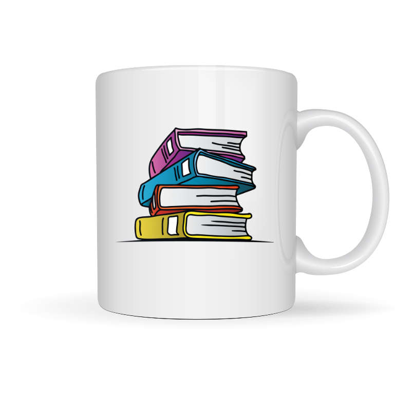 Printed Mug -Colourful Books